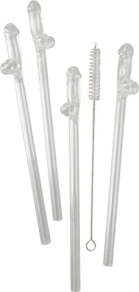 Willy Glass Drinking Straw 4τμχ