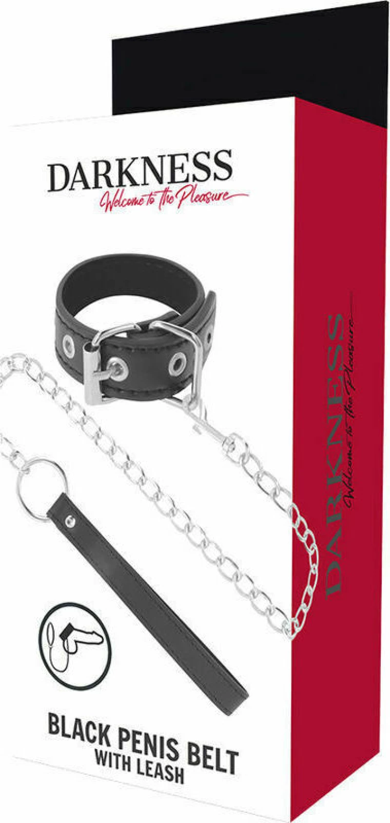 Darkness Penis Belt With Leash Black