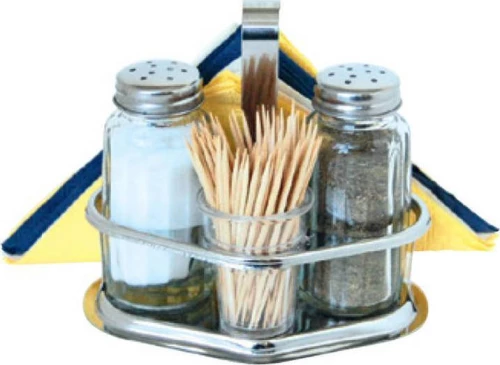 Αλατοπιπεριέρα INOX 4πλό Σετ 4 τεμάχια 05-618