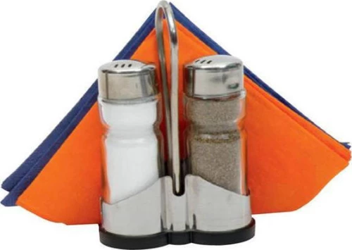 Αλατοπίπερο - πετσετοθήκη γυαλί - INOX 3 Θέσεις 05-606