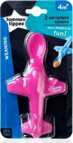 Tommee Tippee Κουτάλι Αεροπλάνο Ροζ 2τμχ