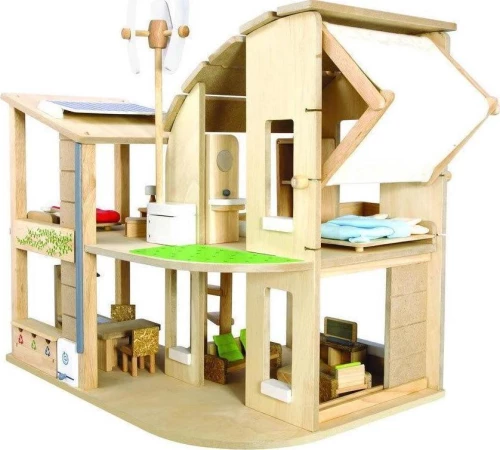 Plan Toys Οικολογικό Κουκλόσπιτο με Επίπλωση
