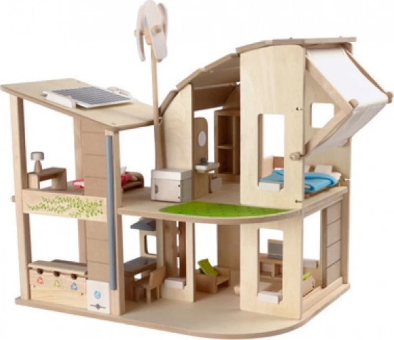 Plan Toys Οικολογικό Κουκλόσπιτο με Επίπλωση