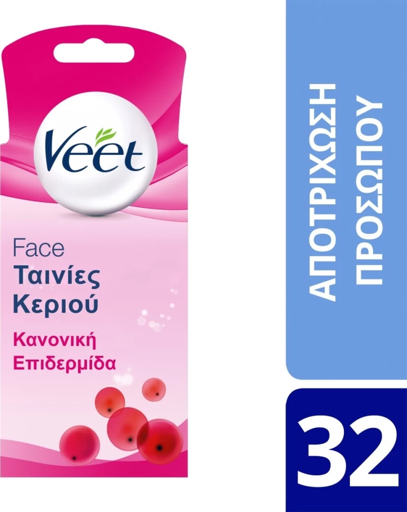 Veet Ταινίες Προσώπου Κανονικό Δέρμα 32τμχ.