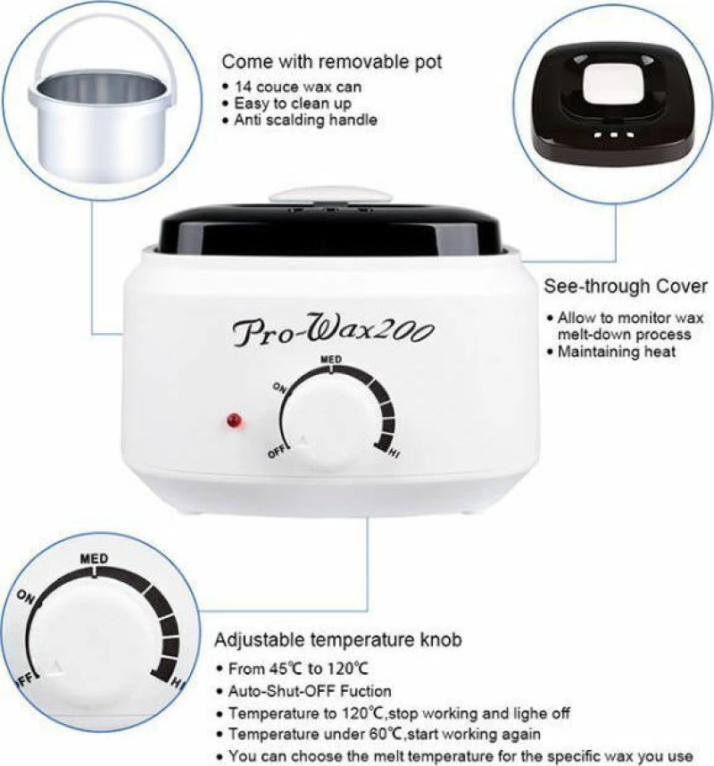 Κεριέρα Αποτρίχωσης Depilatory Heater - 100W - Pro Wax 200 - Οεμ