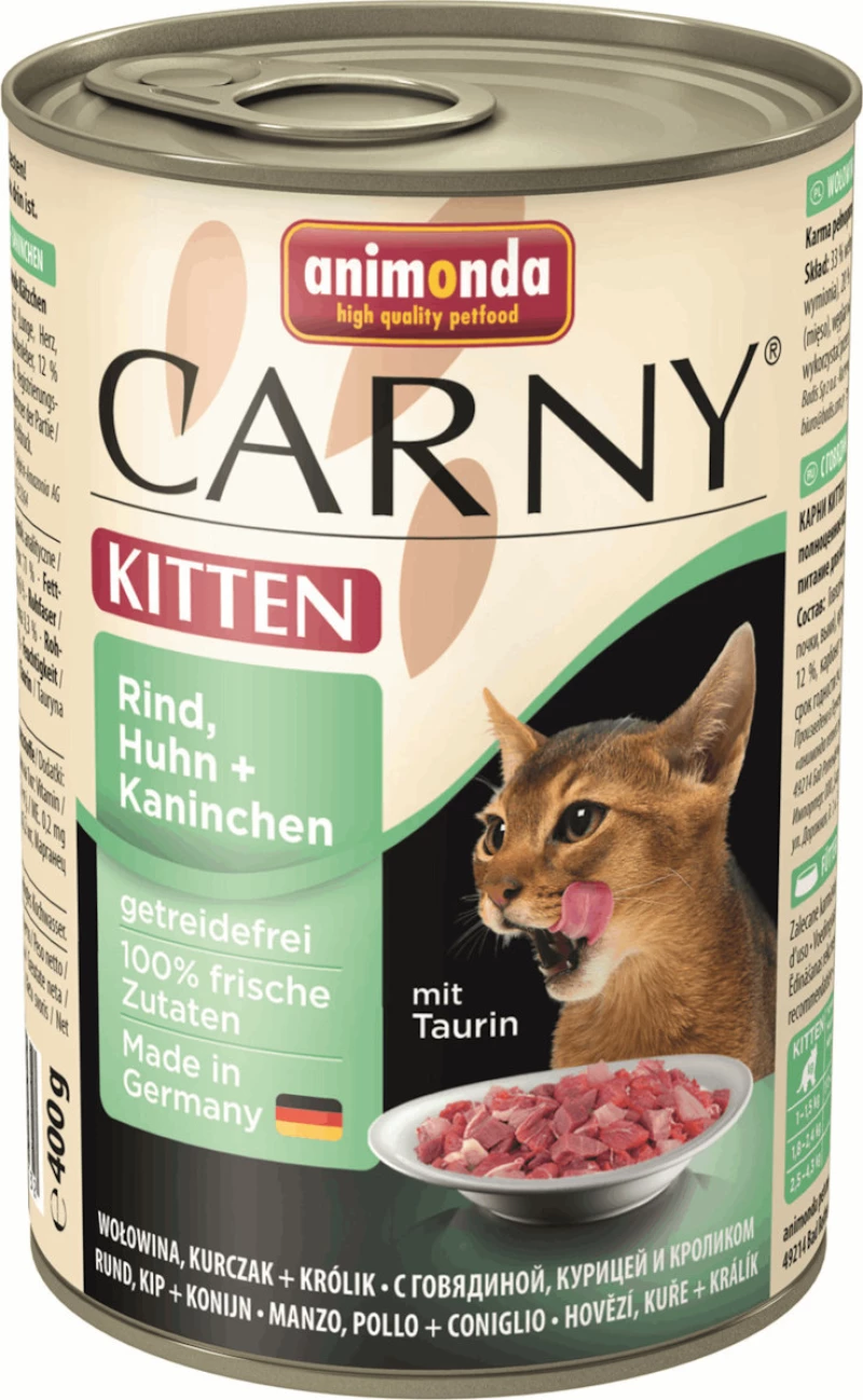 Animonda Carny Kitten Βοδινό / Κοτόπουλο / Κουνέλι 400gr