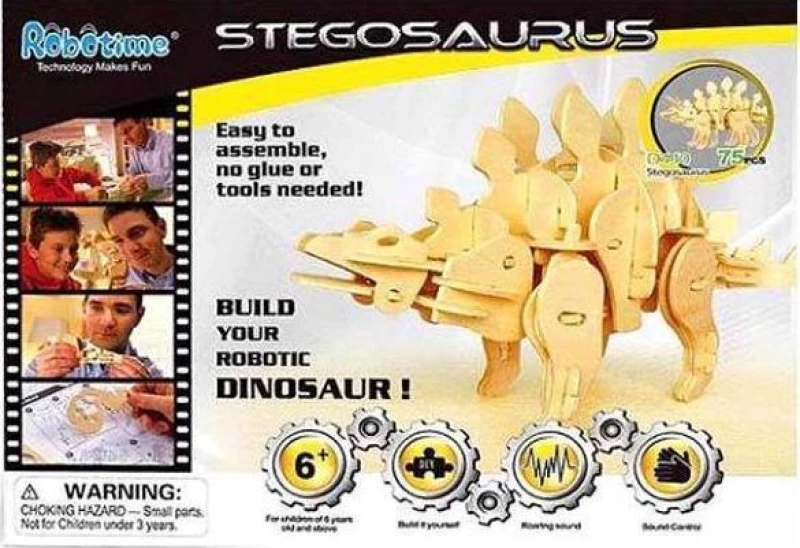 Robotime Ξύλινο 3D Puzzle Mini Stegosaurus D440 (Robotime)