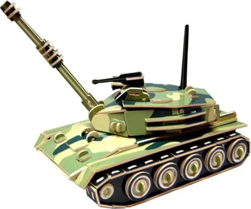 Anelixi Ξύλινη Κατασκευή Πολεμικό Tank Έγχρωμο