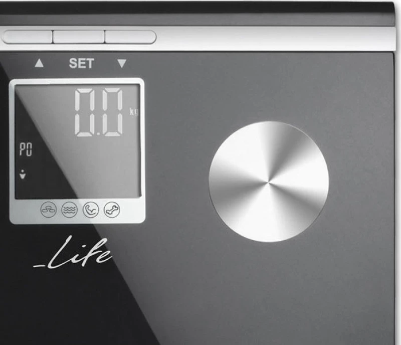 Life Shape Body Fat Scale,Black Glass Surface Life