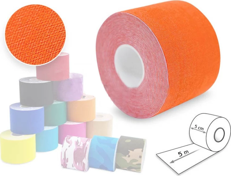 Nasara Tape Κινησιοθεραπείας 5cm x 5m Πορτοκαλί