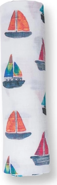 Lulujo Πάνα Αγκαλιάς Sailboats Bamboo 120x120cm