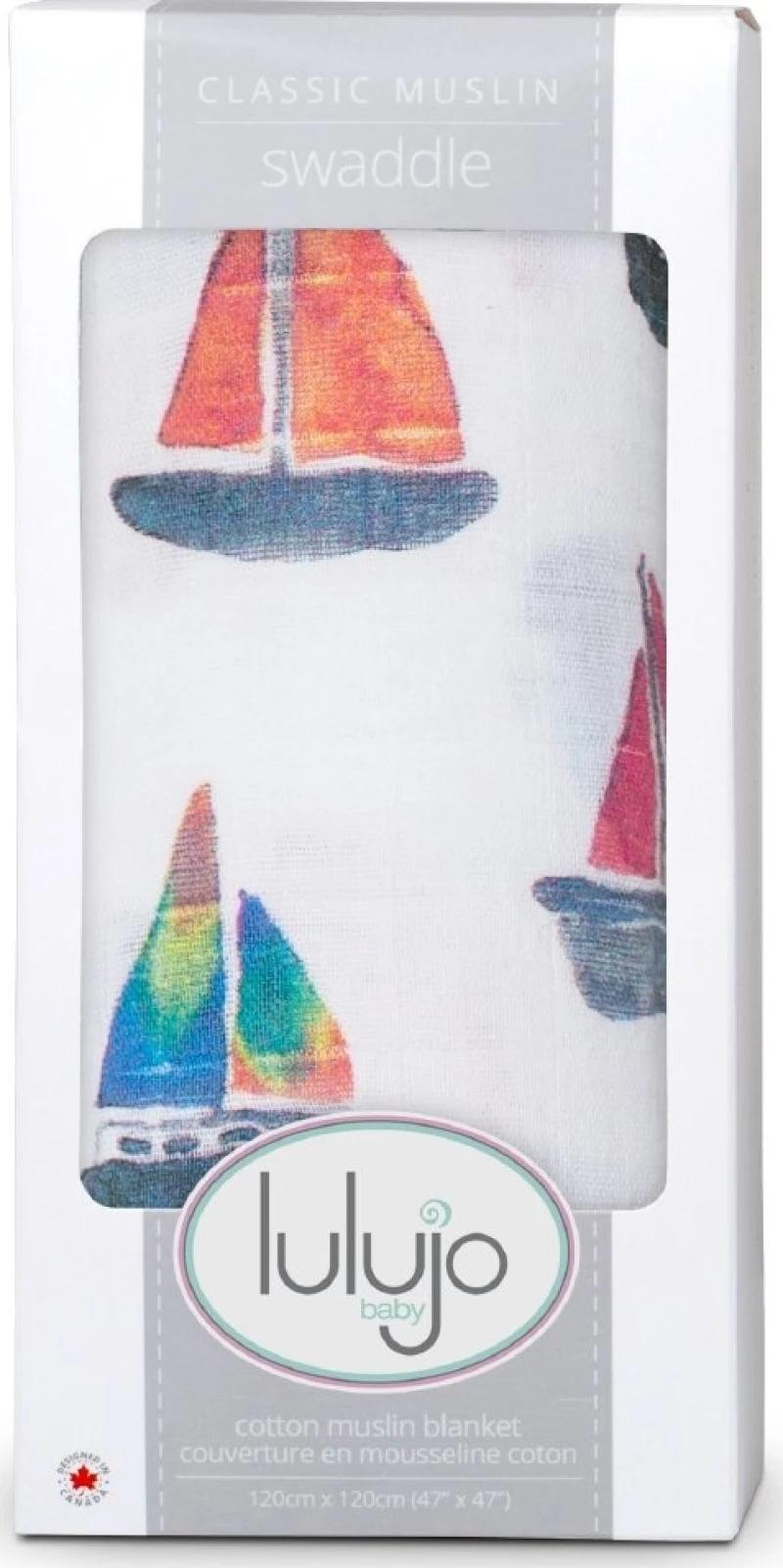 Lulujo Πάνα Αγκαλιάς Sailboats Bamboo 120x120cm