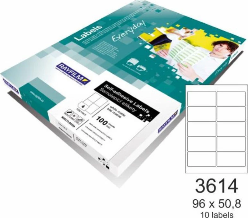 Rayfilm Αυτοκόλλητες Ετικέτες Α4 Everyday 96x50.8mm