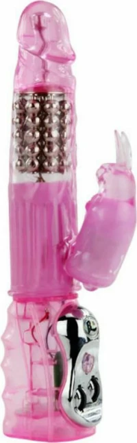 Baile Vibrator with Clit Stimulation Multispeed Multirotation 26cm Pink