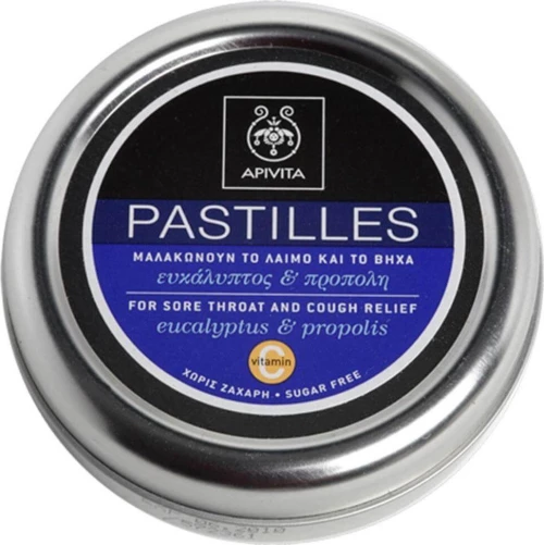 Apivita Παστίλιες για τον Πονεμένο Λαιμό και το Βήχα με Ευκάλυπτο & Πρόπολη 45g