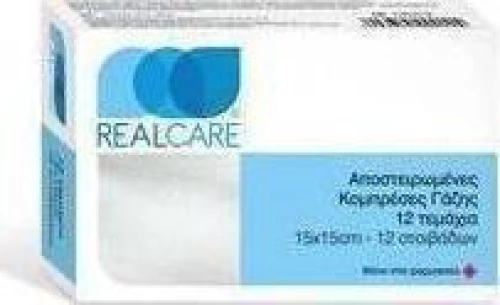 Real Care Αποστειρωμένες κομπρέσες γάζης 17x30cm 12τμχ