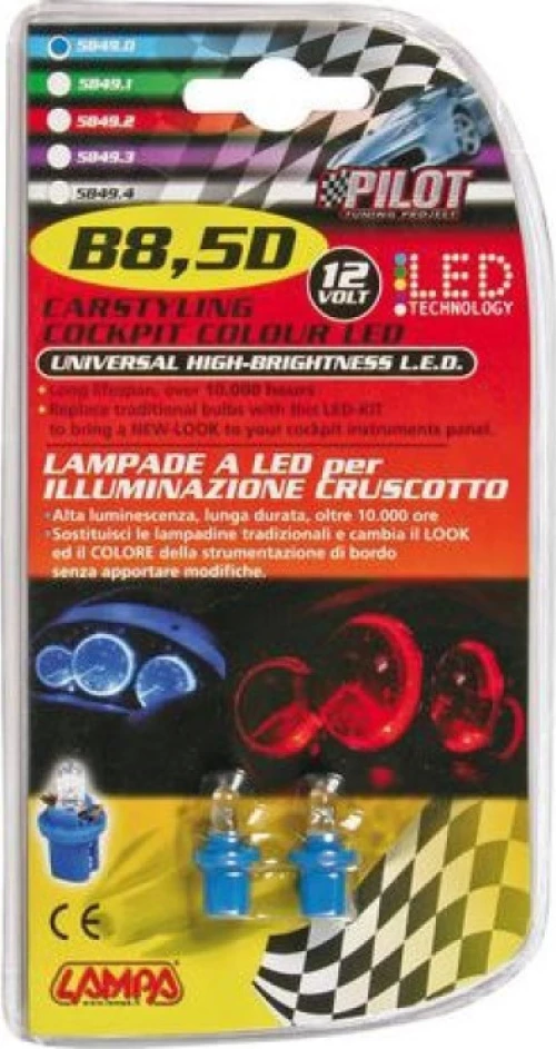 Lampa B8.5D Cockpit Colour Lamp Led White 12V 2τμχ