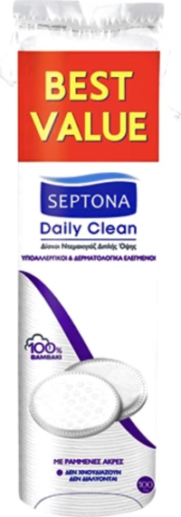 Septona Daily Clean Cotton Pads 100τμχ
