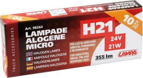Lampa H21W Halogen Micro 24V 10τμχ