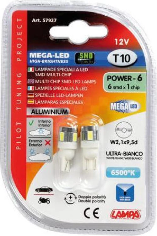 Lampa T10 Mega-Led 12V 2τμχ