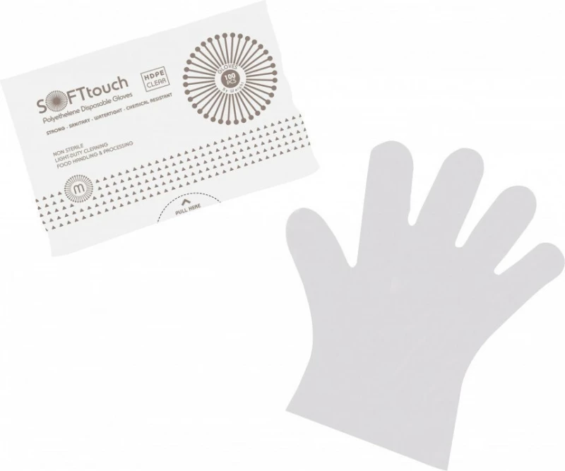 Bournas Medicals Soft Touch Polyethelene Powder Free Disposable Gloves Διάφανο 100τμχ