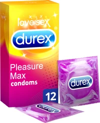 Durex Pleasure Max 12 Τεμάχια Προφυλακτικά Με Κουκκίδες και Ραβδώσεις