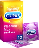 Durex Pleasure Max 12 Τεμάχια Προφυλακτικά Με Κουκκίδες και Ραβδώσεις