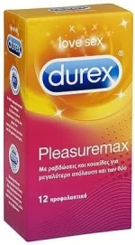 Durex Pleasure Max 12 Τεμάχια Προφυλακτικά Με Κουκκίδες και Ραβδώσεις