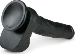 Easytoys Realistic Dildo Veined Dildo with Suction Cup & Scrotum 29.5cm Black