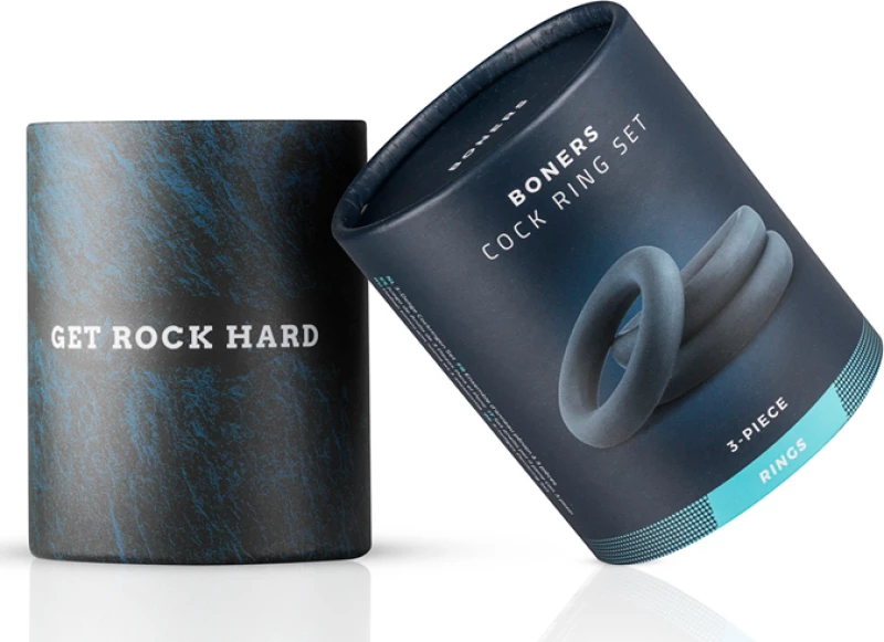 Boners Piece Cock Ring Set Grey