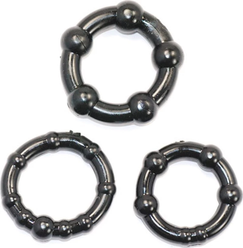 You2Toys Get Hard Cockrings Set Black
