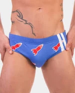 Space Rocket Swim Brief Blue