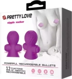Pretty Love Stimulating Nipple Suckers 12 Modes Of Vibration Purple