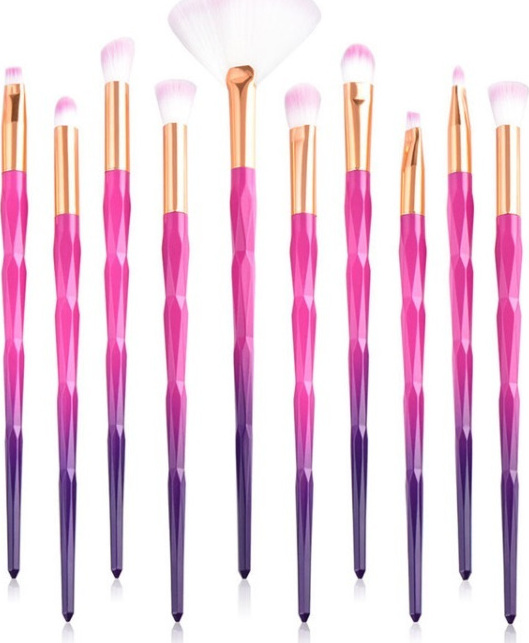 ΣΕΤ ΠΙΝΕΛΑ ΜΑΚΙΓΙΑΖ - UNICORN PROFESSIONAL WOMEN MAKEUP BRUSH SET 10 ΤΕΜΑΧΙΩΝ (GOLD/RED/BLUE)