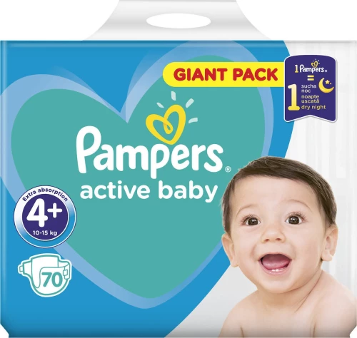 Pampers Active Baby No 4+ (10-15kg) Giant Pack 70τμχ