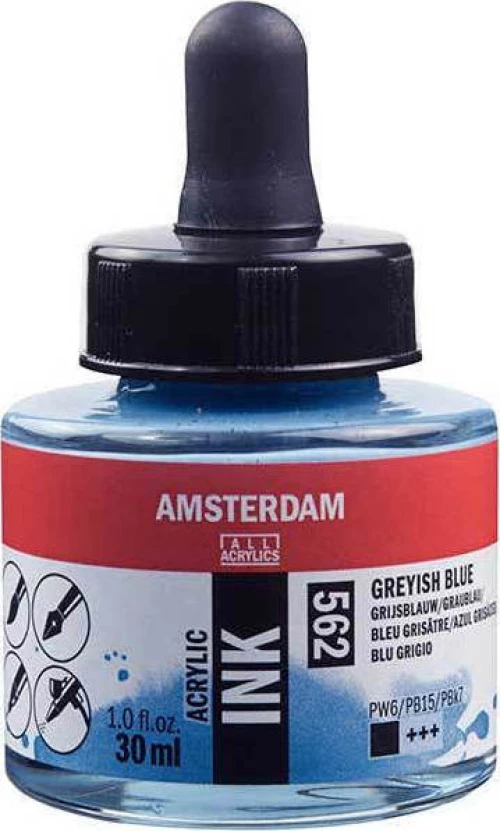 Royal Talens Amsterdam Acrylic Ink 30ml Greyish Blue 562