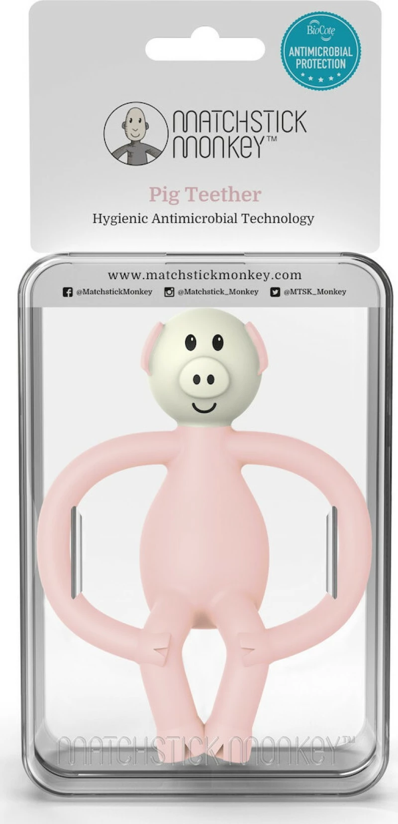 Matchstick Monkey Teether Pig 0 + μηνών