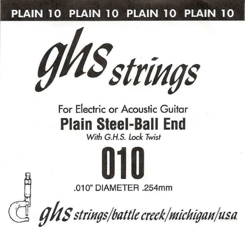 GHS Strings Singles Plain Steel .010
