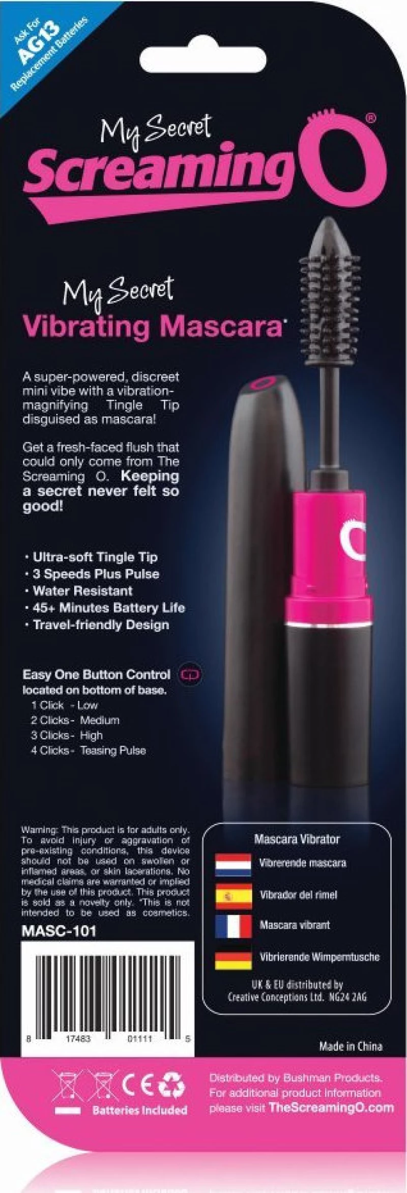 Screaming O Vibrating Mascara Black