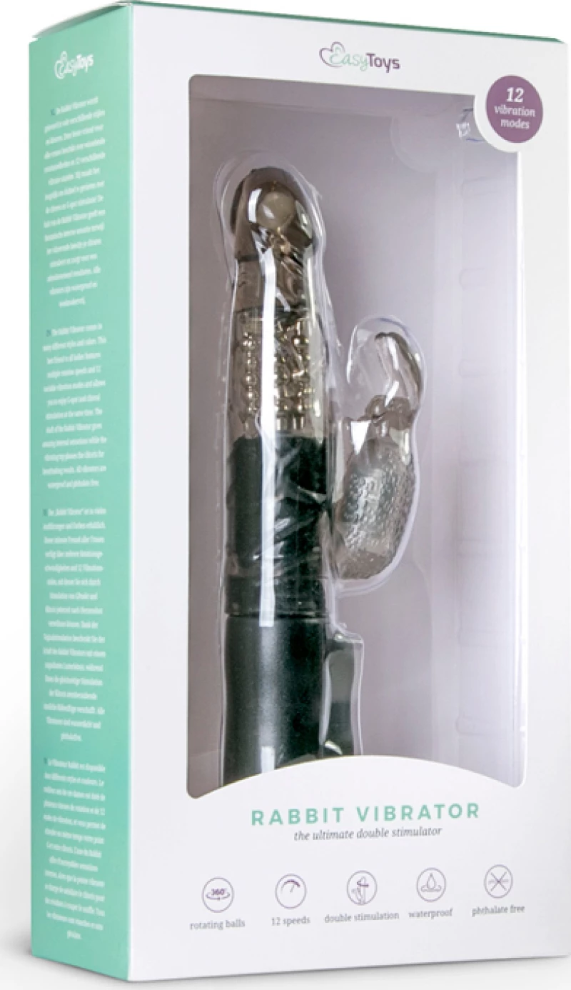 Easytoys Rabbit Vibrator 22cm Black