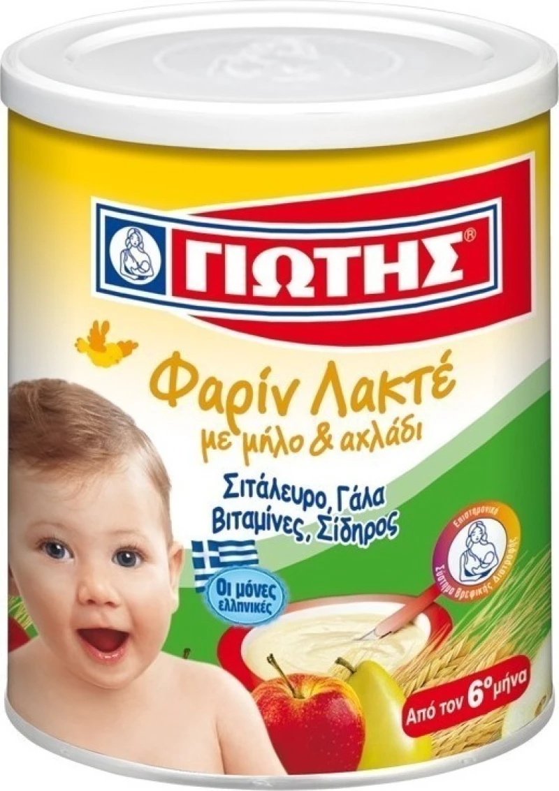 Γιώτης Φρουτόκρεμα Φαρίν Λακτέ με Μήλο & Αχλάδι 6m+ 300gr