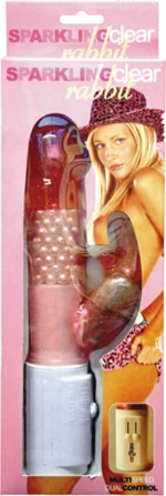 Sparkling Clear Rabbit 25cm Pink