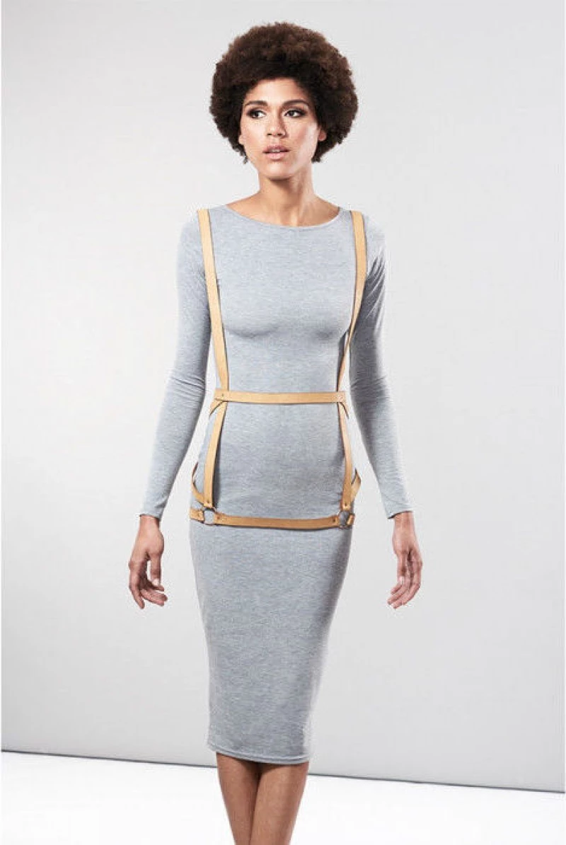 Bijoux Indiscrets Arrow Dress Harness Brown