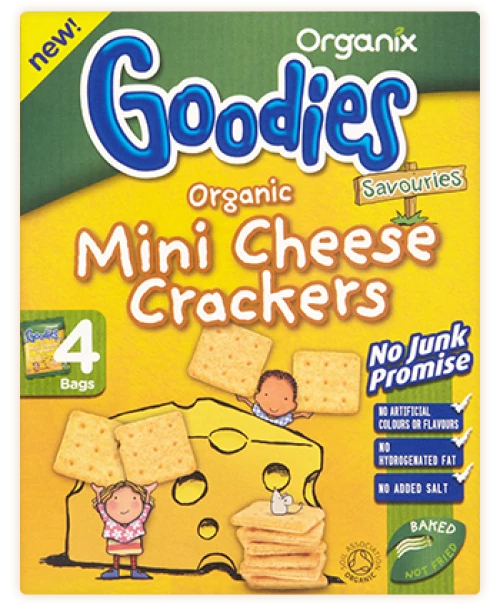Organix Mini Crackers Τυριού 4x20gr