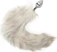 DARKNESS 7cm BUTT PLUG AND 40cm WHITE TAIL