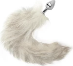 DARKNESS 7cm BUTT PLUG AND 40cm WHITE TAIL