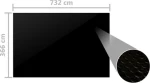 vidaXL Κάλυμμα Πισίνας Μαύρο 732x366 εκ. από Πολυαιθυλένιο