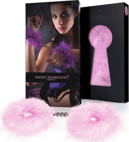 Secret Play Marabou Handcuffs Pink