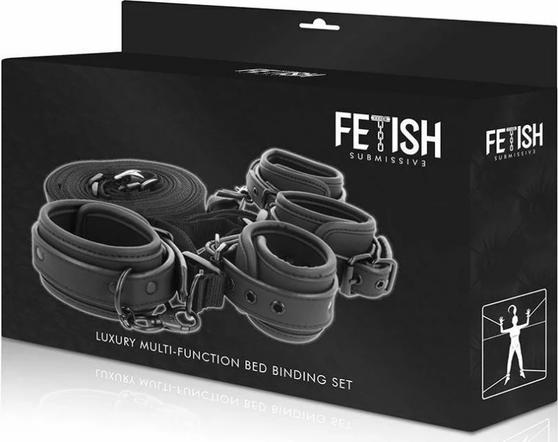 Fetish Submissive Cuff & Tether Set Black