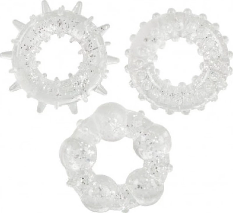 You2Toys Stardust Cock Rings Transparent